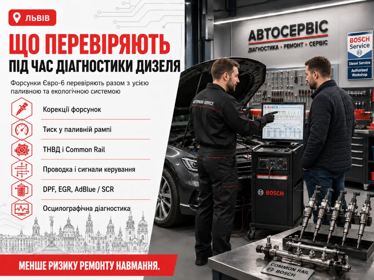 Ознаки несправності форсунок Євро-6: складний запуск дизеля, димність, втрата тяги та помилки DPF і EGR
