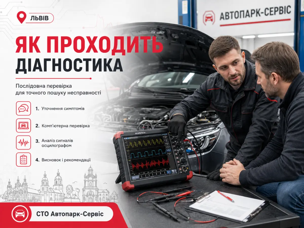 Як проходить осцилографічна діагностика авто на СТО Автопарк-Сервіс у Львові з аналізом сигналів і консультацією майстра
