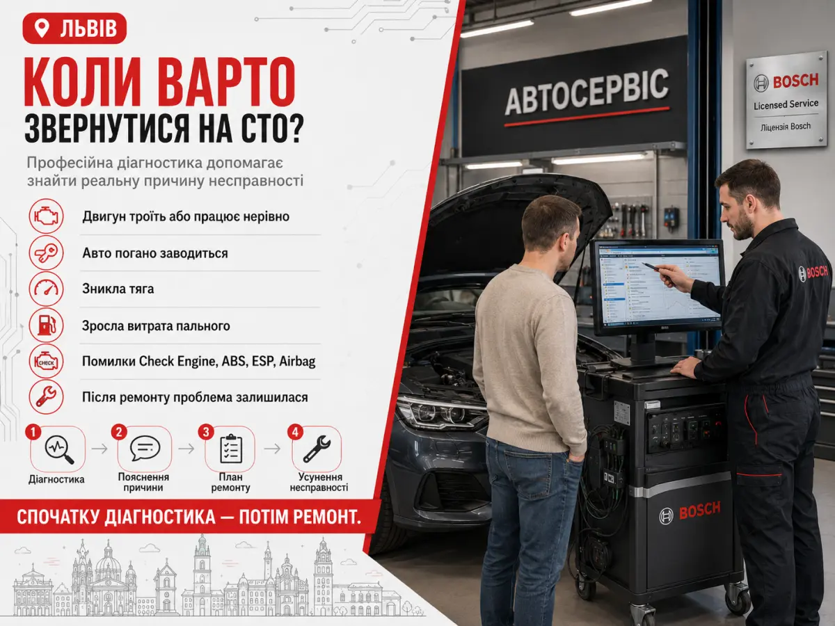 Коли варто звернутися на СТО Автопарк-Сервіс у Львові для діагностики та ремонту авто з обладнанням Bosch