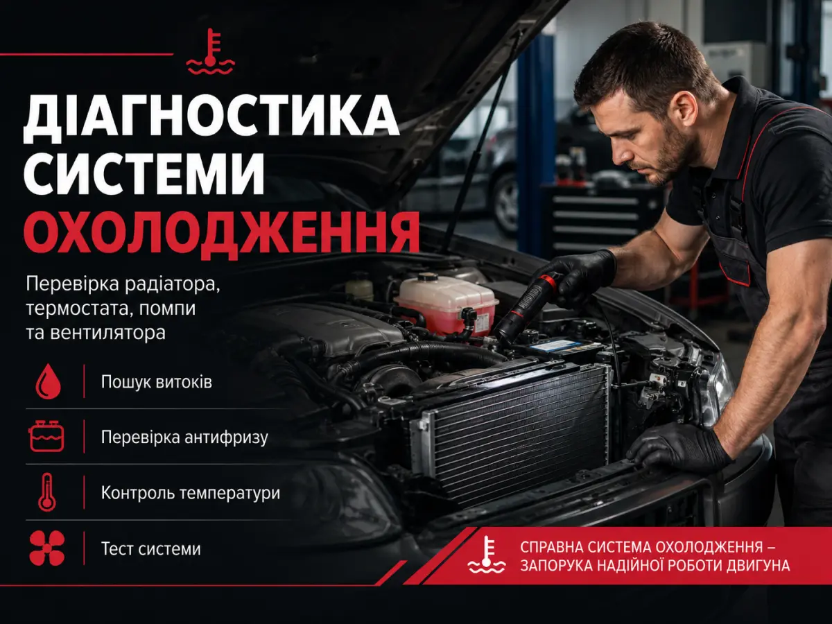 Діагностика системи охолодження автомобіля на СТО у Львові, село Солонка