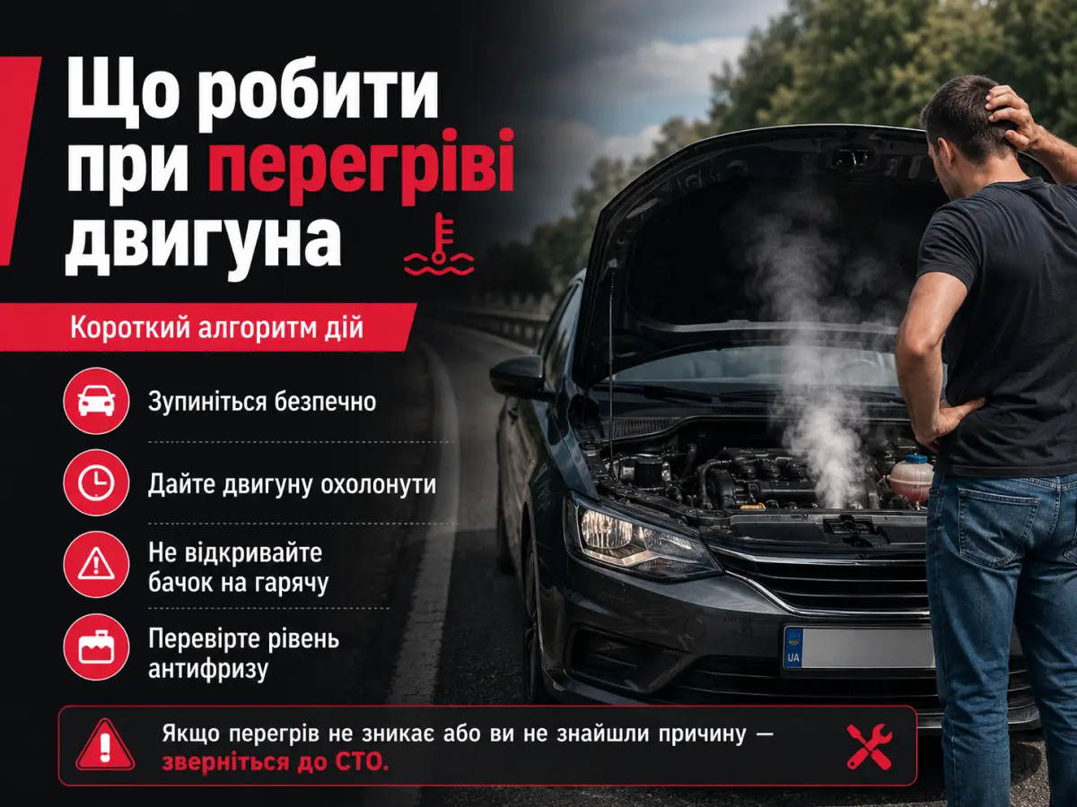 Що робити при перегріві двигуна — автомобіль із парою з-під капота