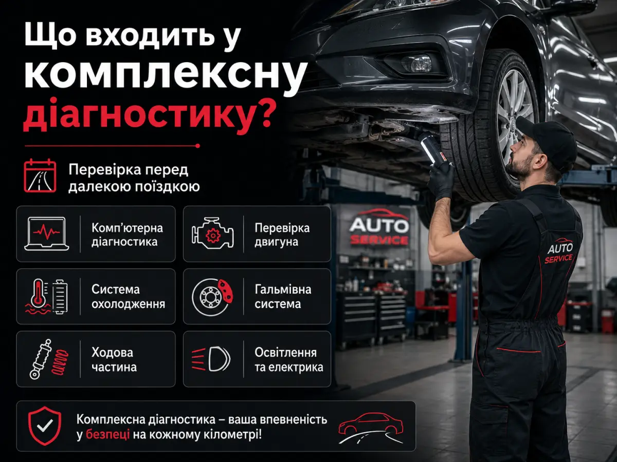 Перевірка двигуна, гальм, ходової та електроніки авто перед подорожжю