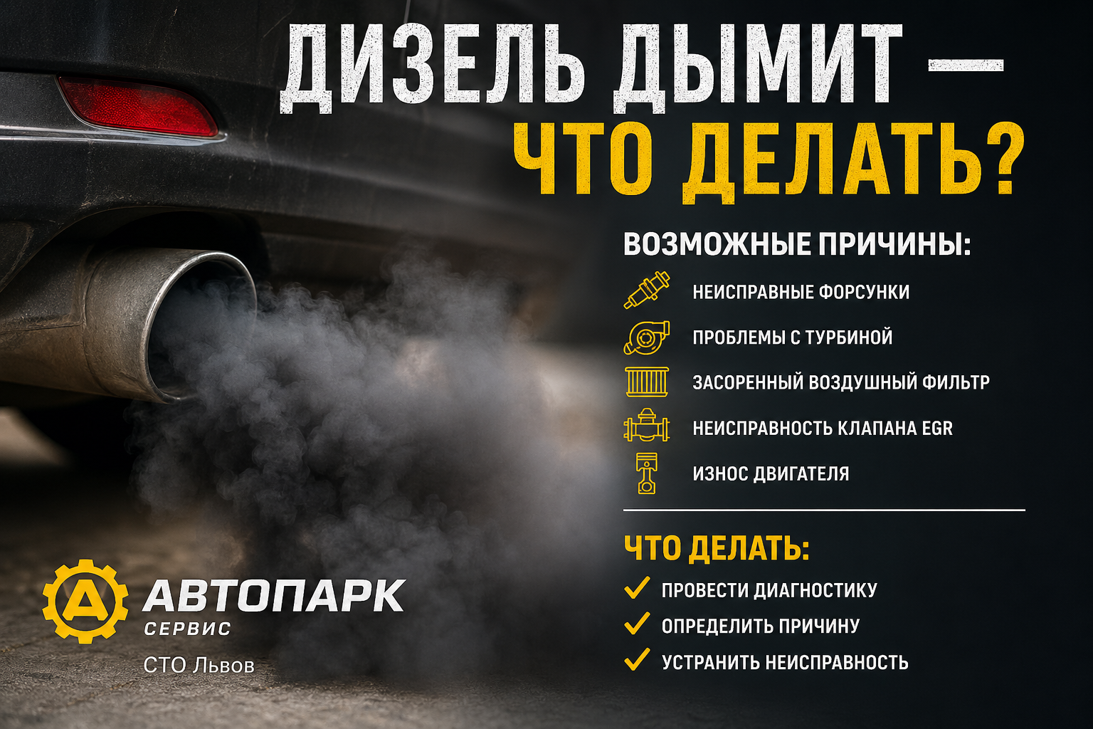 Дизель дымит — что делать