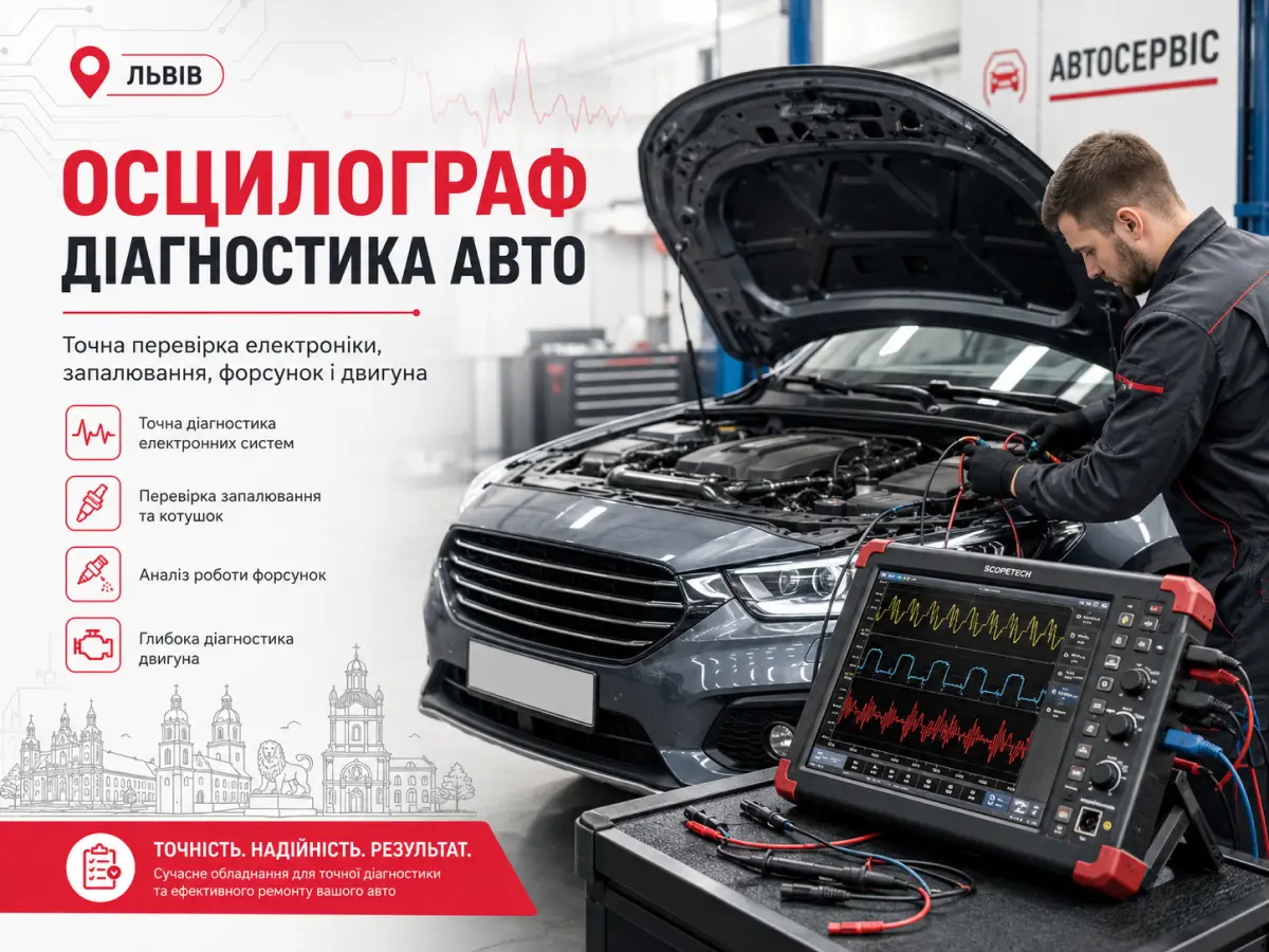 Осцилографічна діагностика авто у Львові на СТО Автопарк-Сервіс з перевіркою електроніки, запалювання, форсунок і двигуна