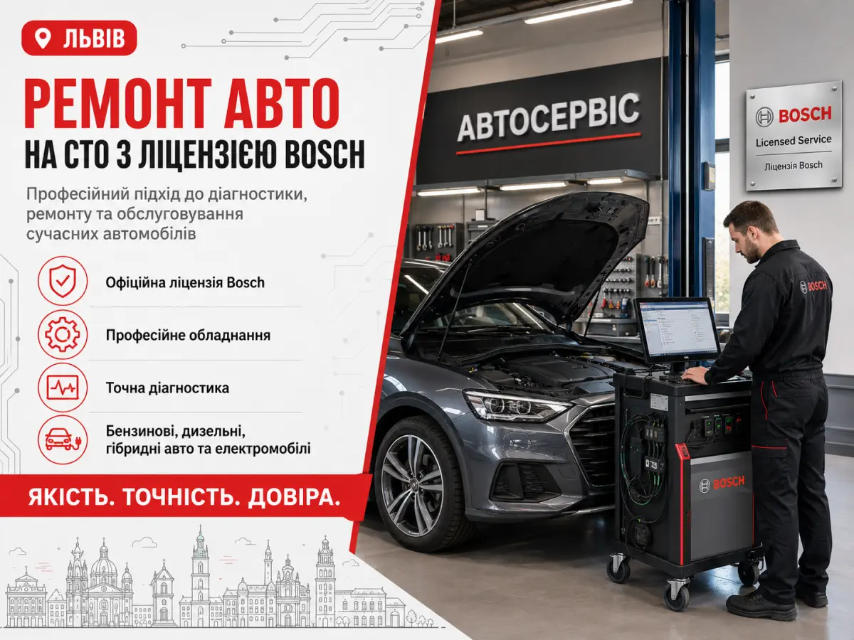 Ремонт авто у Львові на СТО Автопарк-Сервіс з офіційною ліцензією Bosch та професійною діагностикою