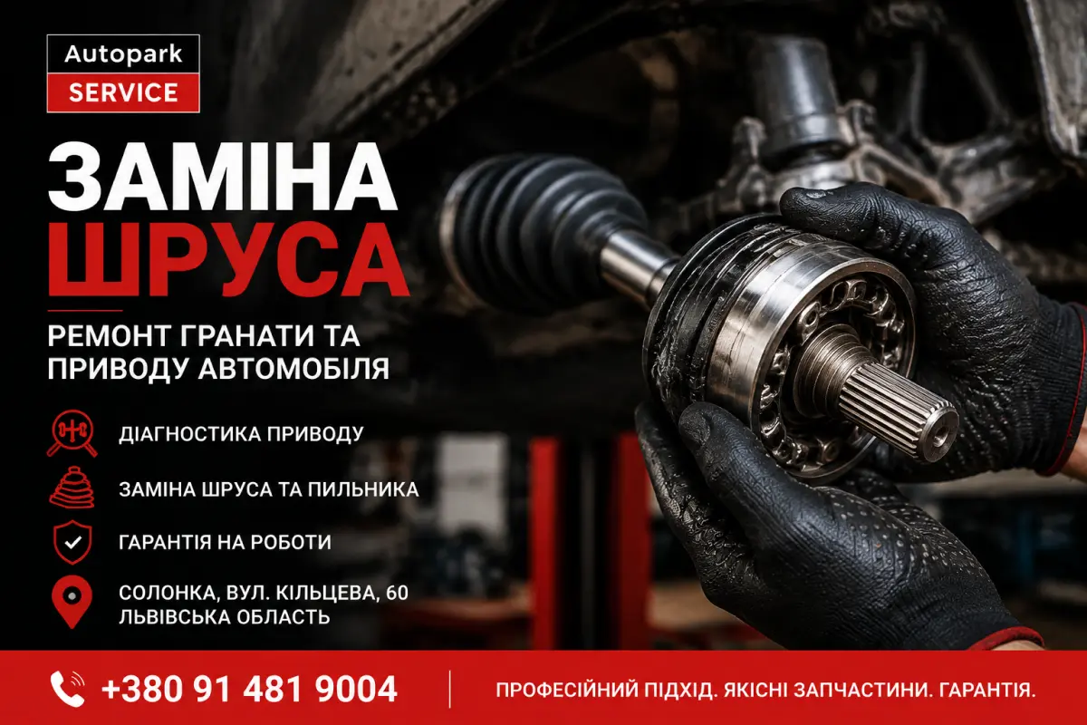 Ремонт ШРУСа автомобіля у Львові — заміна гранати та пильника на СТО Автопарк-Сервіс